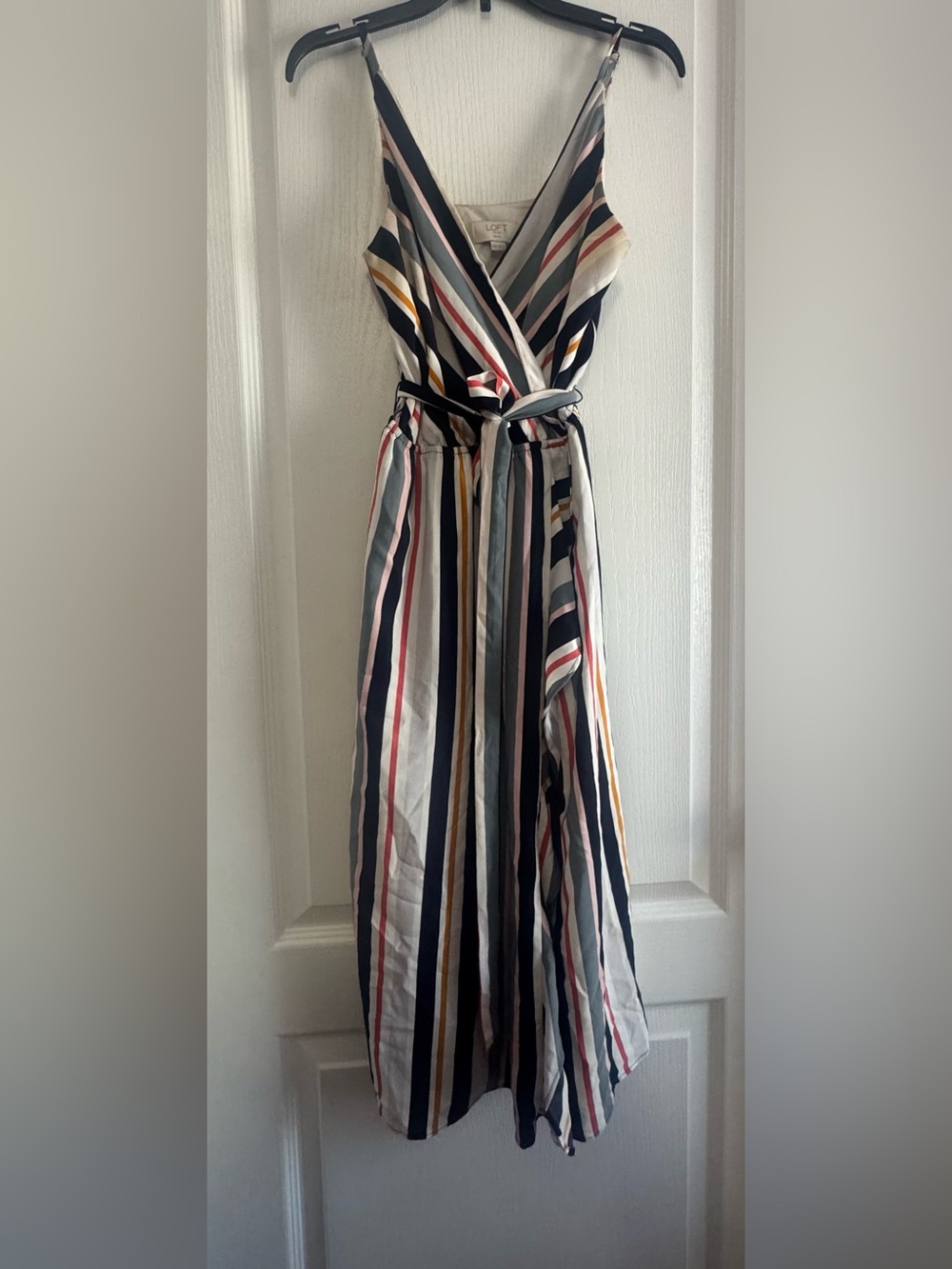 LOFT Multicolor Vertical Stripe Maxi Dress